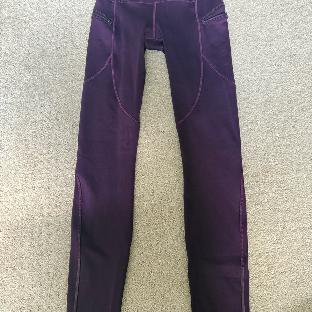 Purple fleece lined running Leggings